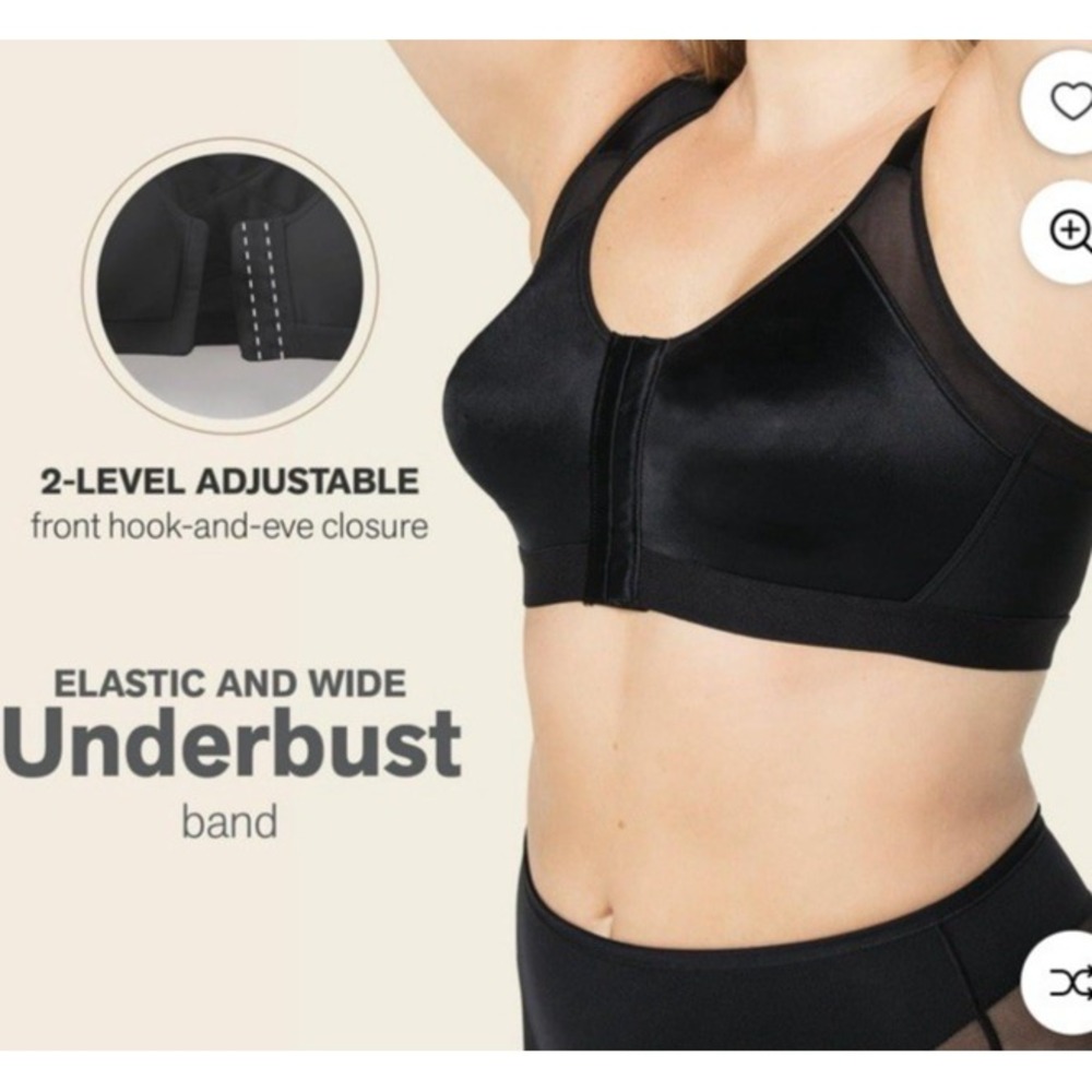 new Leonisa Womens Back Support Posture Corrector Wireless Bra 34 Black